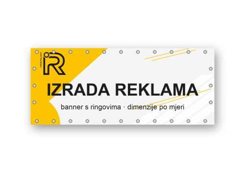 Reklamni banner — natpis s ringovima, primjer dizajna